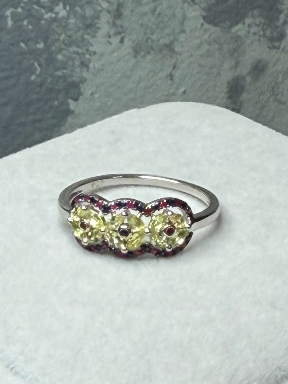 Natural Yellow & Blue Ceylon Sapphire w/ Ruby in 925 Sterling Silver Ring - Picture 2 of 13